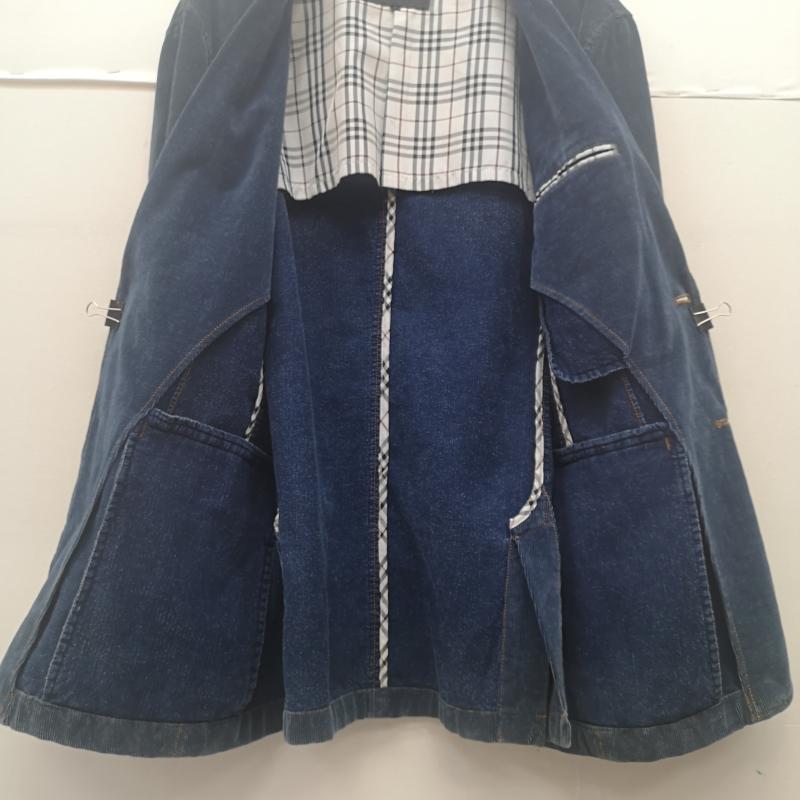 バーバリーブラックレーベル BURBERRY BLACK LABEL ジャケット、上着 ジャケット、ブレザー ノバチェック コーデュロイ フェード テーラード ジャケット BMP33-109-27 L インディゴ / インディゴ / Indigo メンズ USED 古着 中古 50168906