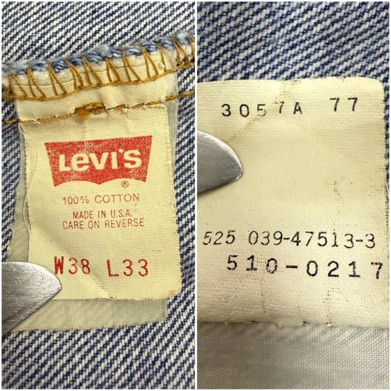 リーバイス Levi s パンツ デニム、ジーンズ 80s 510 USA製 エルパソ工場 W38/L33 レザーパッチ無 デニム パンツ 38インチ 無地 インディゴ / インディゴ / Indigo メンズ USED 古着 中古 50168909