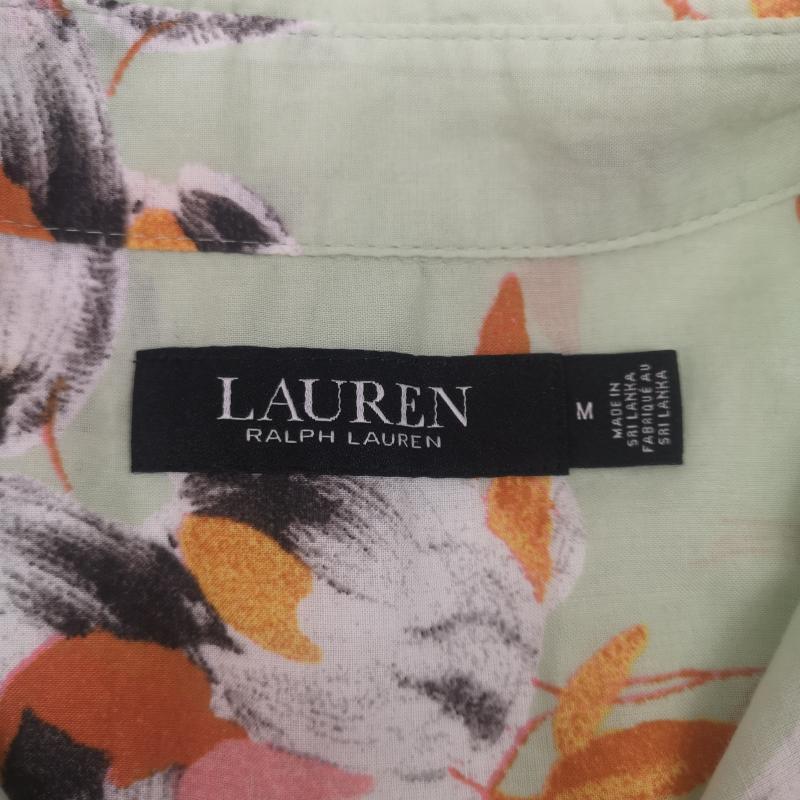 ローレンラルフローレン LAUREN RALPH LAUREN シャツ、ブラウス 長袖 花柄 フラワー コットンローン 長袖 ロングスリーブ シャツ M 黄緑 / イエローグリーン / メンズ USED 古着 中古 50168910