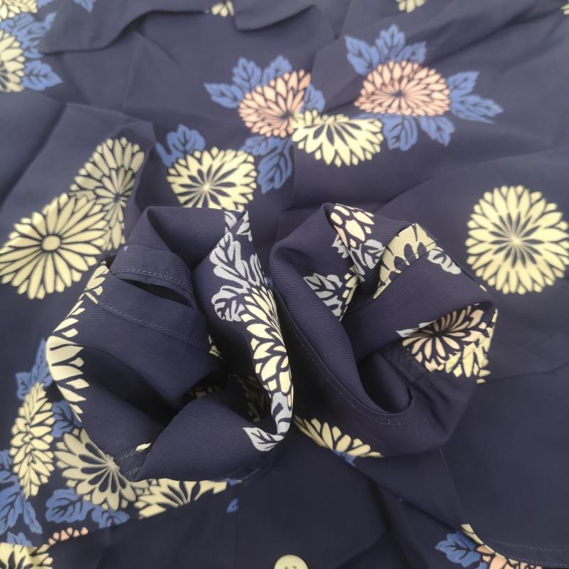 サンサーフ SUN SURF シャツ、ブラウス 長袖 菊 和柄 長袖 レーヨン アロハ シャツ SS20454 S 青 / ブルー / blue メンズ USED 古着 中古 50168911