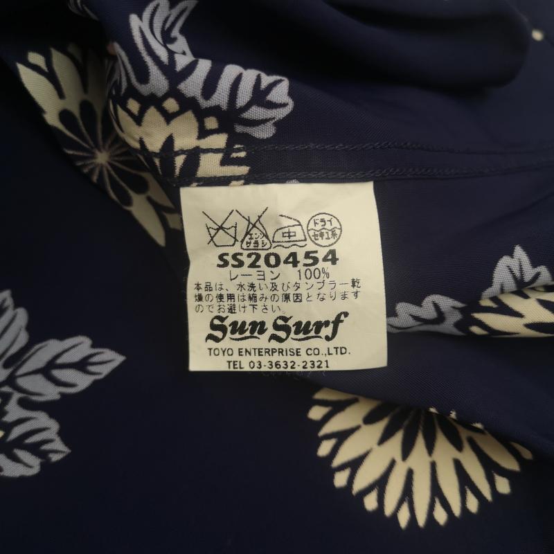 サンサーフ SUN SURF シャツ、ブラウス 長袖 菊 和柄 長袖 レーヨン アロハ シャツ SS20454 S 青 / ブルー / blue メンズ USED 古着 中古 50168911