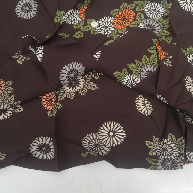 サンサーフ SUN SURF シャツ、ブラウス 半袖 菊 和柄 半袖 レーヨン アロハ シャツ SS3064 M 茶 / ブラウン / brown メンズ USED 古着 中古 50168912