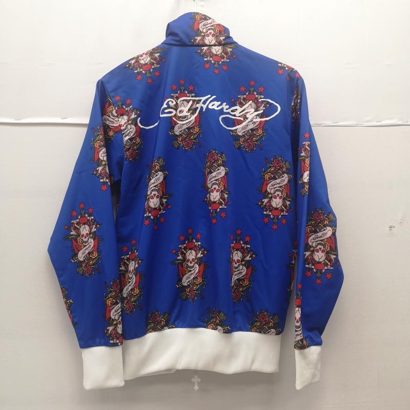 エドハーディー Ed Hardy ジャケット、上着 ジャンパー、ブルゾン スカル 骸骨 クロス 十字架 総柄 ジャージ トラック ジャケット M 青 / ブルー / blue メンズ USED 古着 中古 50168914