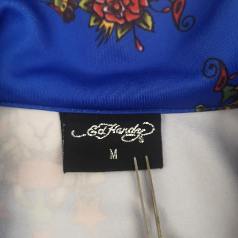 エドハーディー Ed Hardy ジャケット、上着 ジャンパー、ブルゾン スカル 骸骨 クロス 十字架 総柄 ジャージ トラック ジャケット M 青 / ブルー / blue メンズ USED 古着 中古 50168914