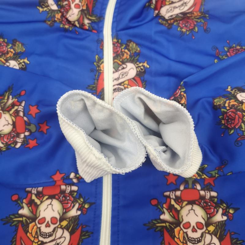 エドハーディー Ed Hardy ジャケット、上着 ジャンパー、ブルゾン スカル 骸骨 クロス 十字架 総柄 ジャージ トラック ジャケット M 青 / ブルー / blue メンズ USED 古着 中古 50168914