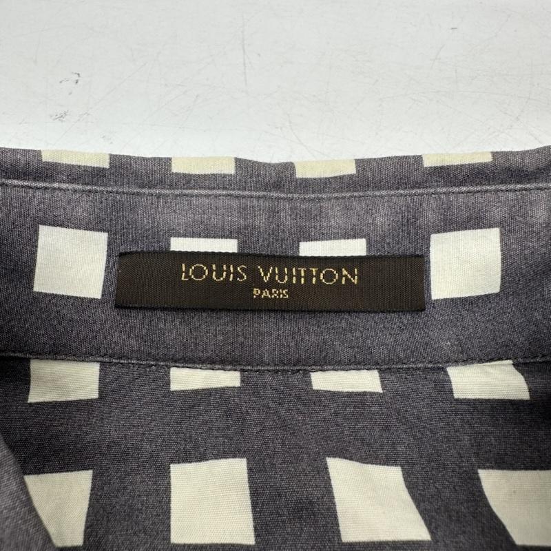 ルイヴィトン LOUIS VUITTON シャツ、ブラウス 長袖 LV ロゴ チェック シャツ RM092M MPSH10BDN M 灰 / グレー / gray X 白 / ホワイト / white メンズ USED 古着 中古 50168922