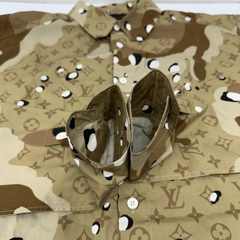 ルイヴィトン LOUIS VUITTON シャツ、ブラウス 長袖 20SS カモ モノグラム DNA オセアン 長袖 シャツ RM201M TKJ HIS07W XS 茶 / ブラウン / brown メンズ USED 古着 中古 50168923