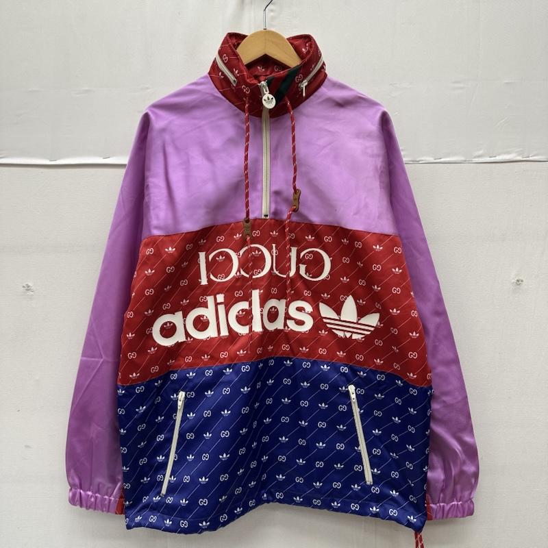 グッチ GUCCI ジャケット、上着 ジャンパー、ブルゾン 22SS adidas アセテート ナイロン アノラック ジャケット 691429 Z8A2G 44 赤 / レッド / red X 桃 / ピンク / pink X 青 / ブルー / blue メンズ USED 古着 中古 50168926