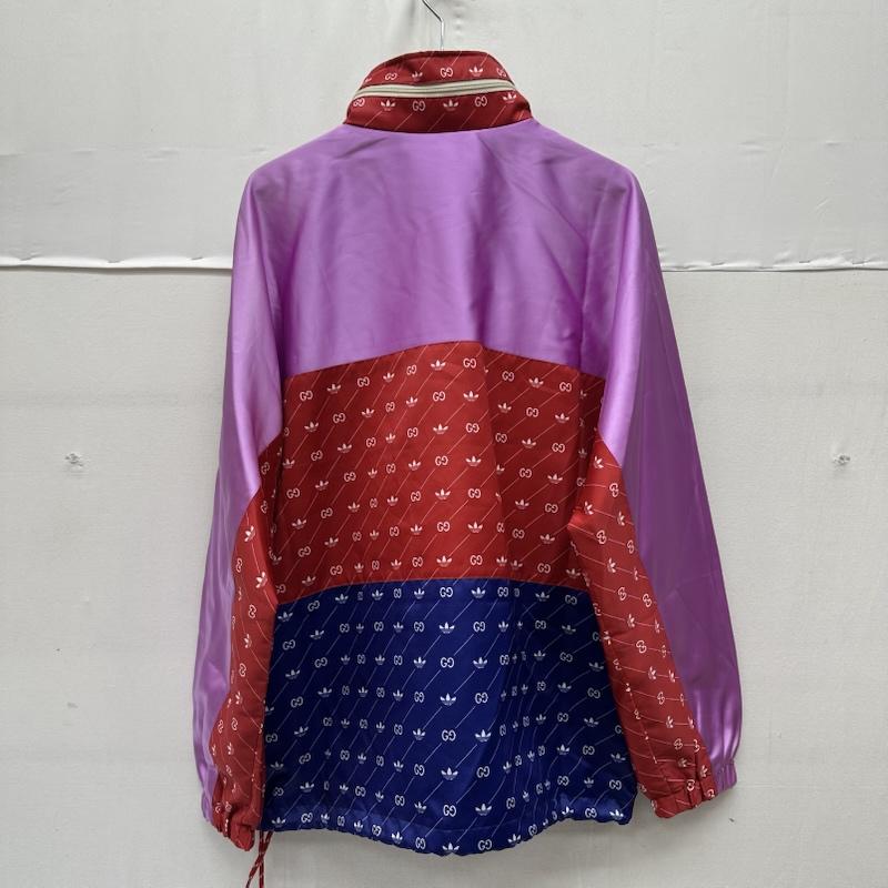 グッチ GUCCI ジャケット、上着 ジャンパー、ブルゾン 22SS adidas アセテート ナイロン アノラック ジャケット 691429 Z8A2G 44 赤 / レッド / red X 桃 / ピンク / pink X 青 / ブルー / blue メンズ USED 古着 中古 50168926