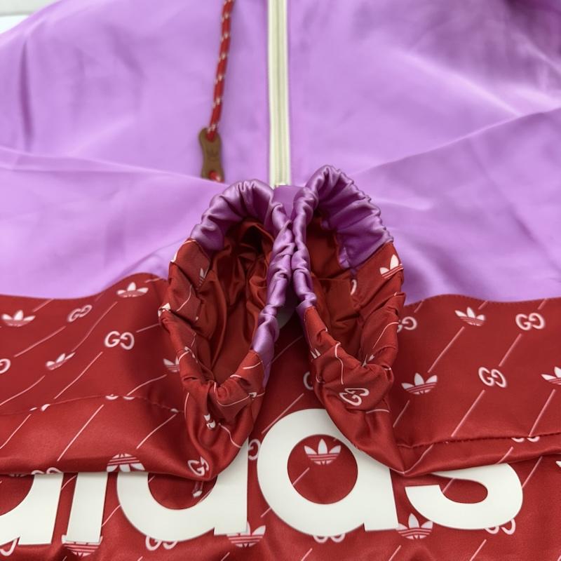 グッチ GUCCI ジャケット、上着 ジャンパー、ブルゾン 22SS adidas アセテート ナイロン アノラック ジャケット 691429 Z8A2G 44 赤 / レッド / red X 桃 / ピンク / pink X 青 / ブルー / blue メンズ USED 古着 中古 50168926