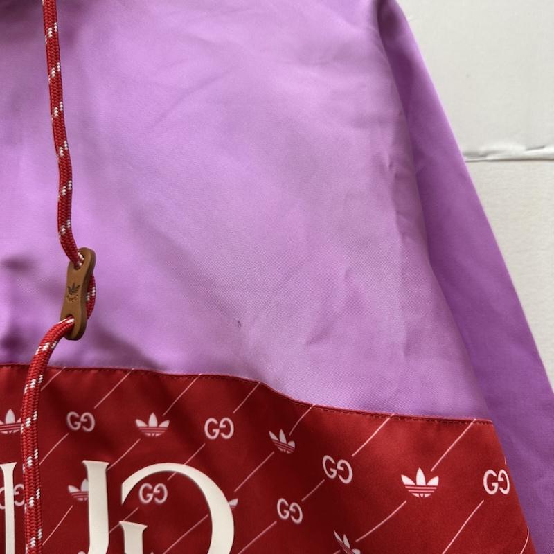 グッチ GUCCI ジャケット、上着 ジャンパー、ブルゾン 22SS adidas アセテート ナイロン アノラック ジャケット 691429 Z8A2G 44 赤 / レッド / red X 桃 / ピンク / pink X 青 / ブルー / blue メンズ USED 古着 中古 50168926