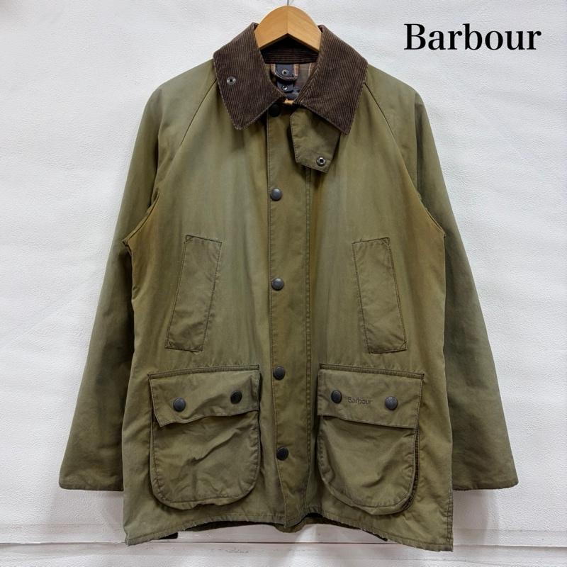 バーブァー Barbour ジャケット、上着 ジャケット、ブレザー 00s オイルドジャケット コーデュロイカラー ジップアップ ヴィンテージ フェード 英国製 - ワンポイント X ロゴ、文字 X 刺繍 カーキ / カーキ / khaki X オリーブグリーン / オリーブグリーン / X 茶 / ブラウン / brown メンズ USED 古着 中古 50168932