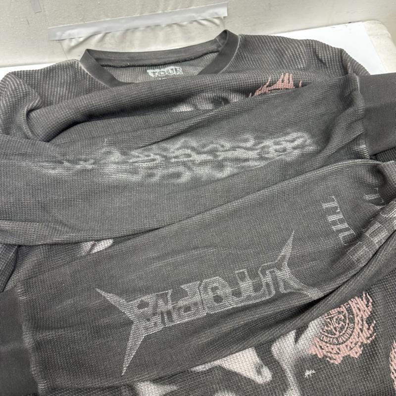 古着 USED Tシャツ 長袖 Travis Scott トラヴィススコット ドラゴン プリント サーマル カットソー ロンT XL 黒 / ブラック / black メンズ USED 古着 中古 50168937