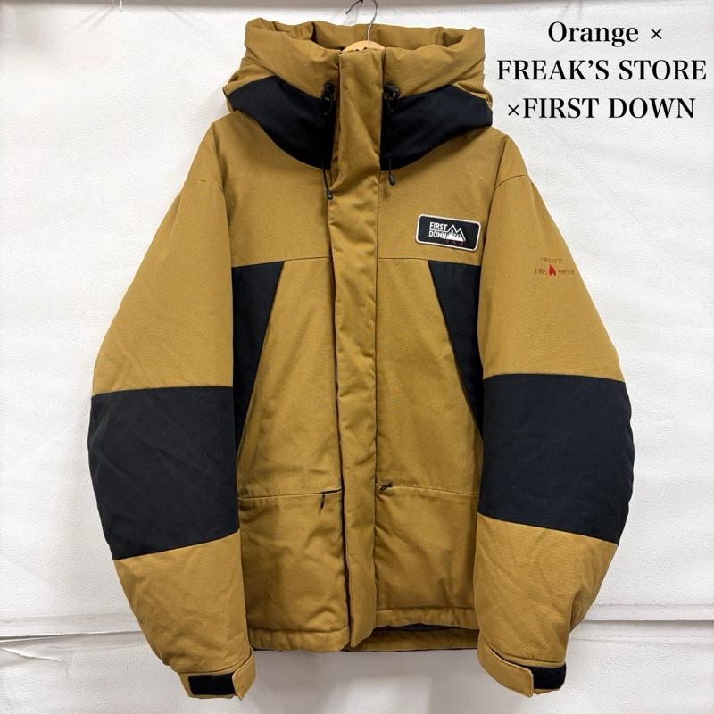ファーストダウン FIRST DOWN ジャケット、上着 ダウンジャケット Orange FREAK S STORE トリプルコラボ 難燃 ダウンジャケット FIRE PROOF ファイヤープルーフ M ワンポイント X ロゴ、文字 X 刺繍 ベージュ / ベージュ / beige X キャメル / キャメル / X 黒 / ブラック / black メンズ USED 古着 中古 50168938