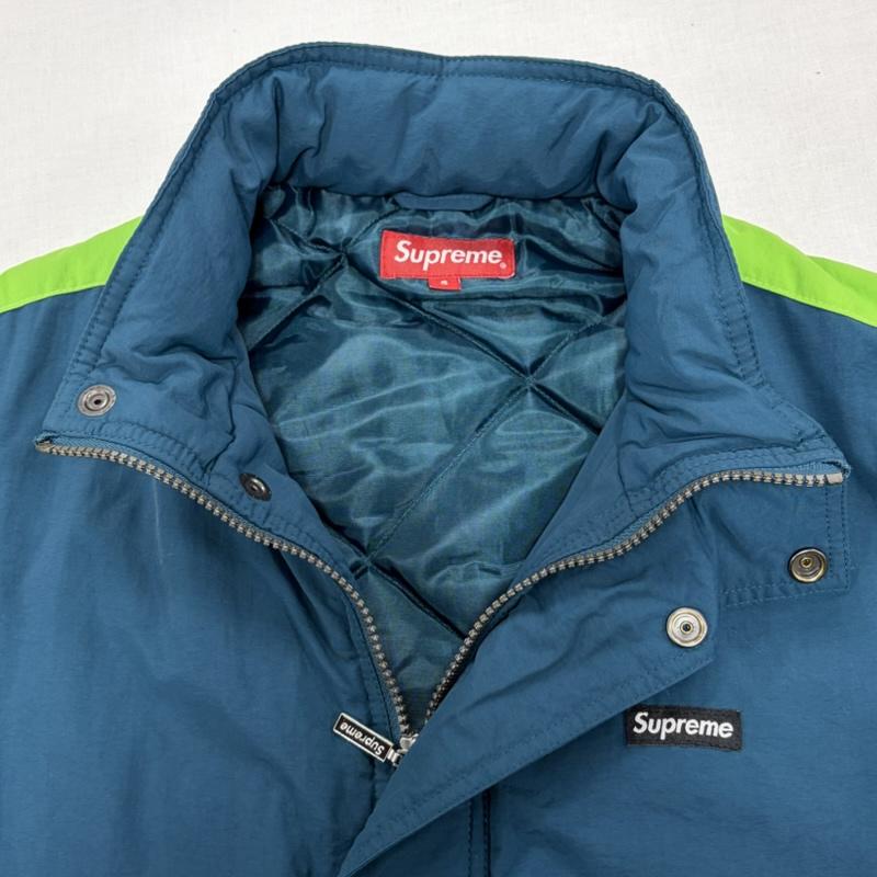 シュプリーム Supreme ジャケット、上着 ジャンパー、ブルゾン 17AW Stadium Parka ナイロン ジップアップ コート ブルゾン ジャケット コート ロゴ 刺繍 ロング S ロゴ、文字 X 刺繍 緑 / グリーン / green X 黄緑 / イエローグリーン / X 黒 / ブラック / black X 白 / ホワイト / white メンズ USED 古着 中古 50168940