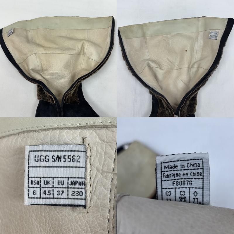 アグ UGG ブーツ ロングブーツ スエードレザー ムートン コンビ サイドジップ ロング ブーツ 23.0cm レディース USED 古着 中古 50168942