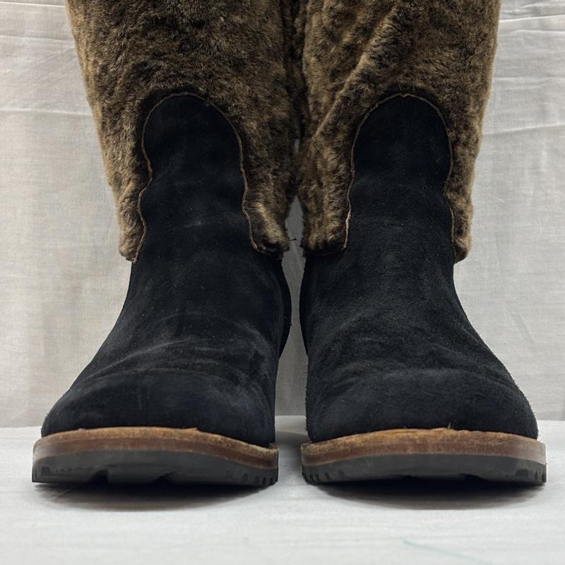 アグ UGG ブーツ ロングブーツ スエードレザー ムートン コンビ サイドジップ ロング ブーツ 23.0cm レディース USED 古着 中古 50168942
