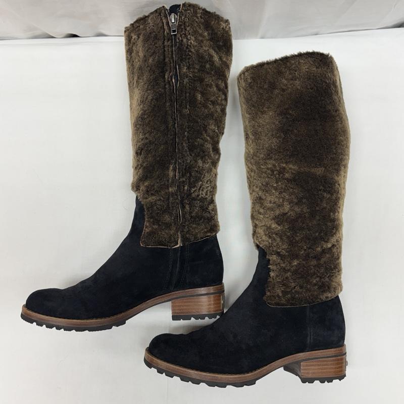 アグ UGG ブーツ ロングブーツ スエードレザー ムートン コンビ サイドジップ ロング ブーツ 23.0cm レディース USED 古着 中古 50168942