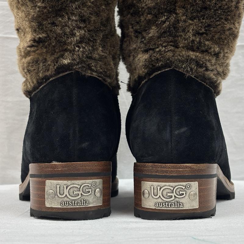 アグ UGG ブーツ ロングブーツ スエードレザー ムートン コンビ サイドジップ ロング ブーツ 23.0cm レディース USED 古着 中古 50168942