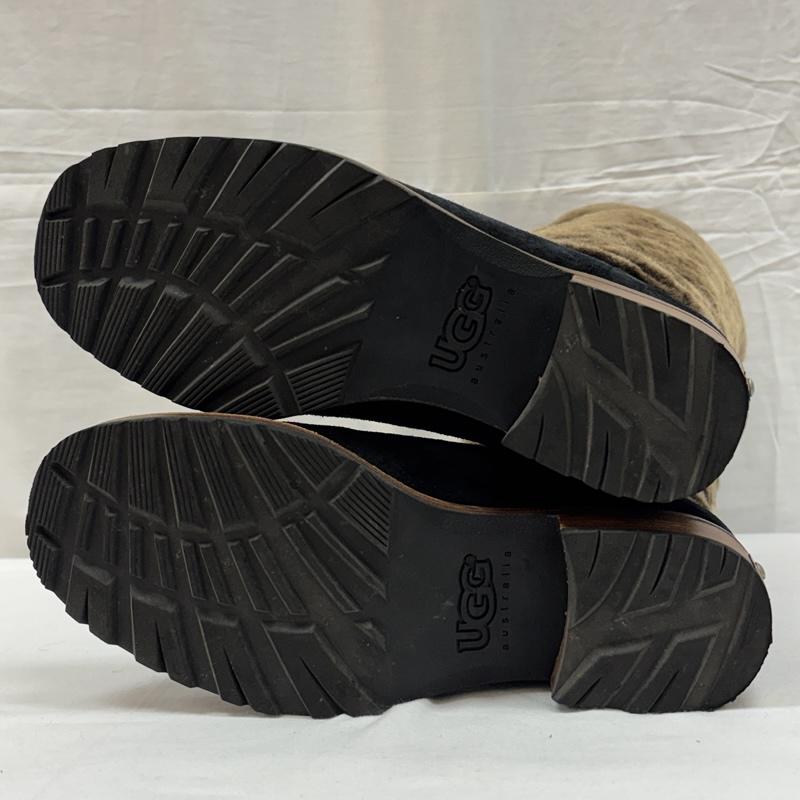 アグ UGG ブーツ ロングブーツ スエードレザー ムートン コンビ サイドジップ ロング ブーツ 23.0cm レディース USED 古着 中古 50168942