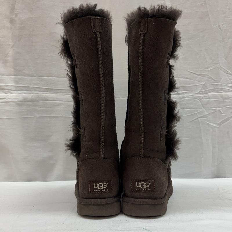 アグ UGG ブーツ ロングブーツ S/N1873 スエードレザー ボア ムートン ロング ブーツ サイドボタン 23.0cm レディース USED 古着 中古 50168943