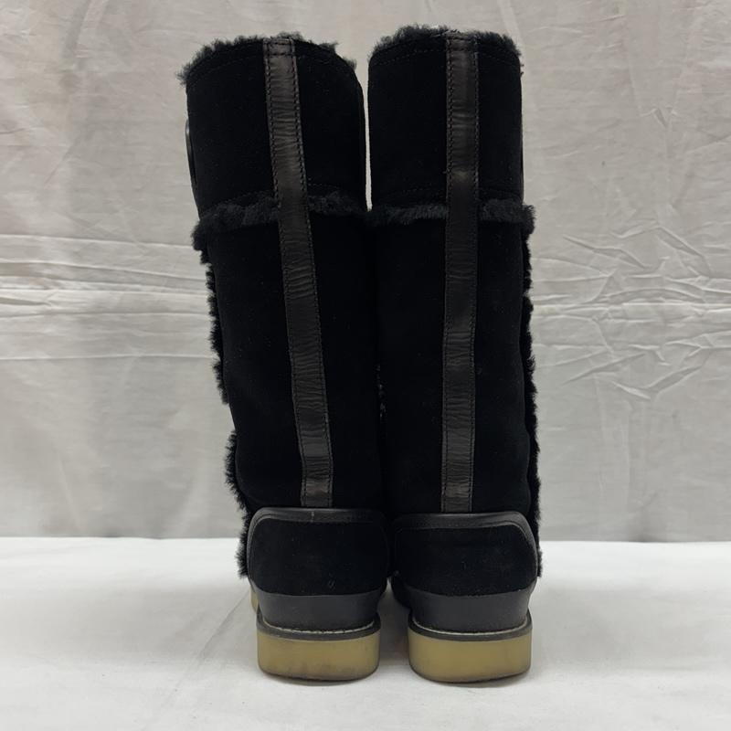 トリーバーチ TORY BURCH ブーツ ロングブーツ スエードレザー ボア ムートン ロング ブーツ キャップトゥ - 黒 / ブラック / black レディース USED 古着 中古 50168944