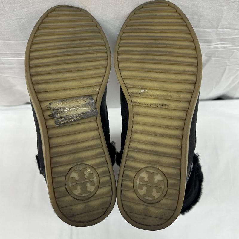 トリーバーチ TORY BURCH ブーツ ロングブーツ スエードレザー ボア ムートン ロング ブーツ キャップトゥ - 黒 / ブラック / black レディース USED 古着 中古 50168944