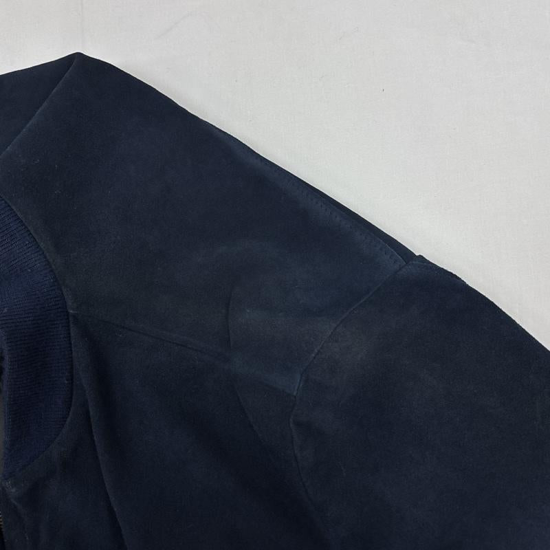 ショット schott ジャケット、上着 レザージャケット 327 スエードレザー ジップアップ ボンバー ジャケット 46 紺 / ネイビー / navy メンズ USED 古着 中古 50168946