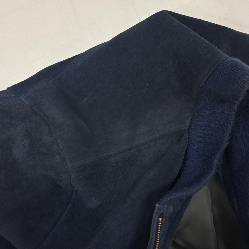 ショット schott ジャケット、上着 レザージャケット 327 スエードレザー ジップアップ ボンバー ジャケット 46 紺 / ネイビー / navy メンズ USED 古着 中古 50168946