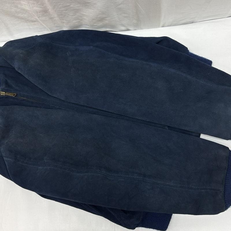 ショット schott ジャケット、上着 レザージャケット 327 スエードレザー ジップアップ ボンバー ジャケット 46 紺 / ネイビー / navy メンズ USED 古着 中古 50168946
