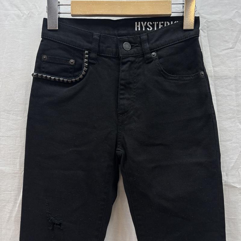 ヒステリックグラマー HYSTERIC GLAMOUR ボトムス ボトムス 01182AP12 スタッズ ダメージ加工 スキニー ブラック デニム パンツ - 黒 / ブラック / black レディース USED 古着 中古 50168951