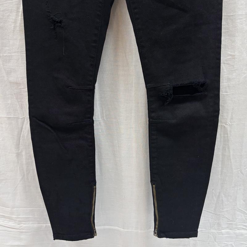 ヒステリックグラマー HYSTERIC GLAMOUR ボトムス ボトムス 01182AP12 スタッズ ダメージ加工 スキニー ブラック デニム パンツ - 黒 / ブラック / black レディース USED 古着 中古 50168951
