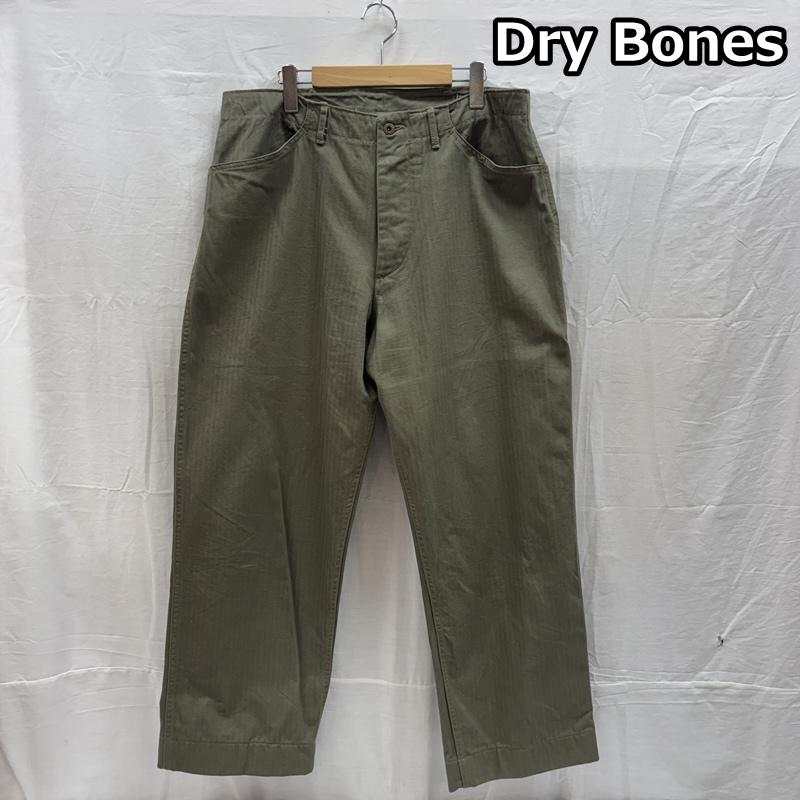 ドライボーンズ Dry Bones ボトムス ボトムス ヘリンボーン USN ステンシル ミリタリー パンツ 月桂樹ボタン - メンズ USED 古着 中古 50168956