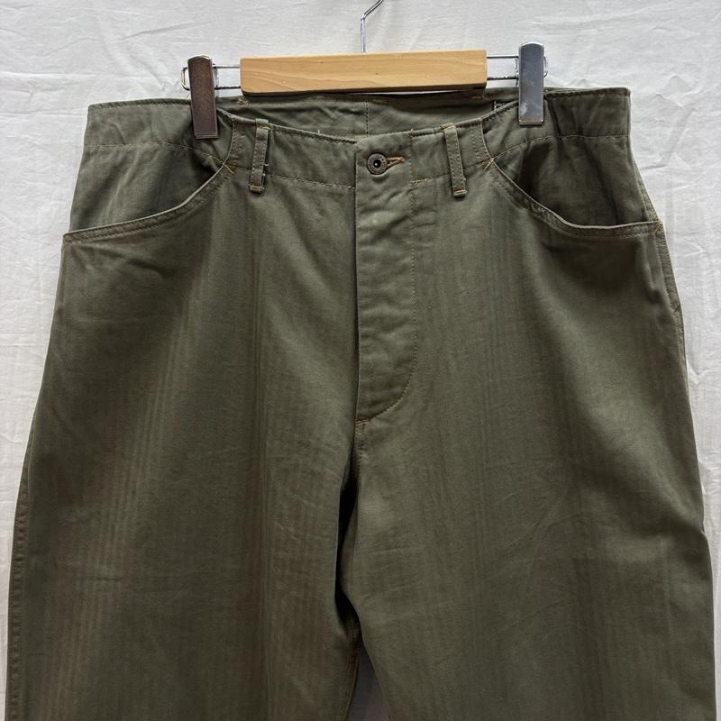 ドライボーンズ Dry Bones ボトムス ボトムス ヘリンボーン USN ステンシル ミリタリー パンツ 月桂樹ボタン - メンズ USED 古着 中古 50168956