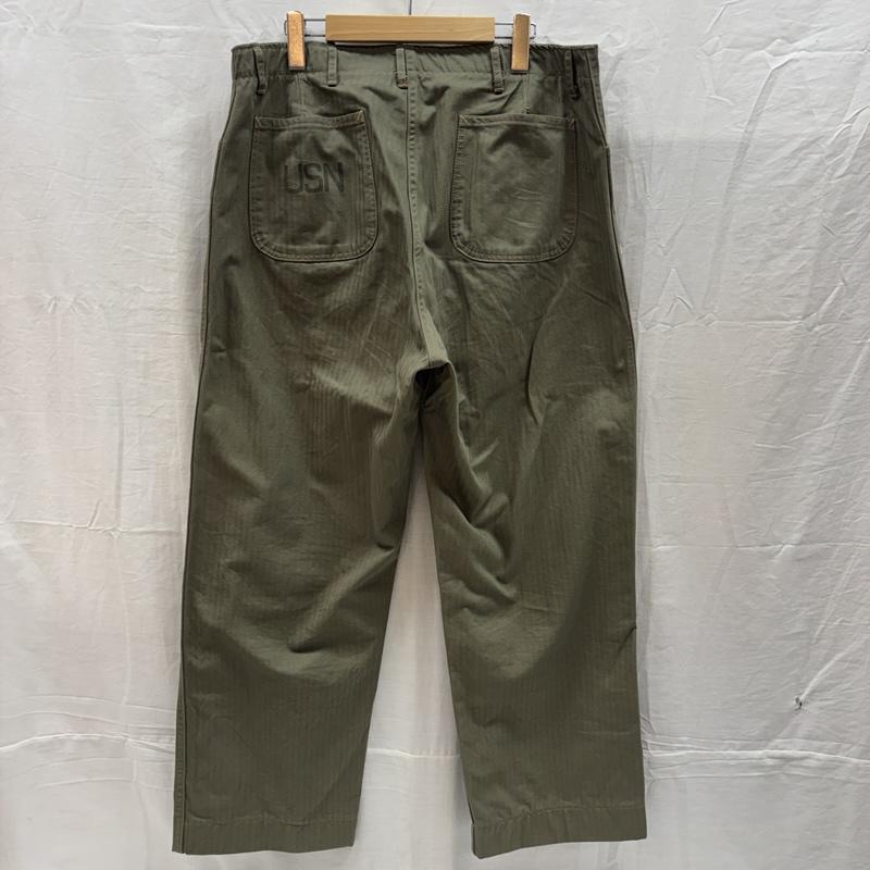 ドライボーンズ Dry Bones ボトムス ボトムス ヘリンボーン USN ステンシル ミリタリー パンツ 月桂樹ボタン - メンズ USED 古着 中古 50168956