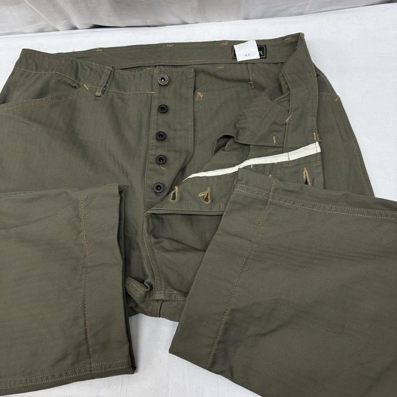 ドライボーンズ Dry Bones ボトムス ボトムス ヘリンボーン USN ステンシル ミリタリー パンツ 月桂樹ボタン - メンズ USED 古着 中古 50168956