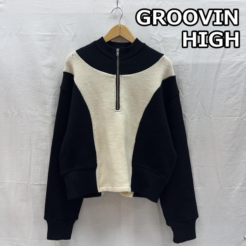 古着 USED ニット、セーター 長袖 Groovin High グルービンハイ ハーフジップ TALON モックネック ニット セーター L メンズ USED 古着 中古 50168960