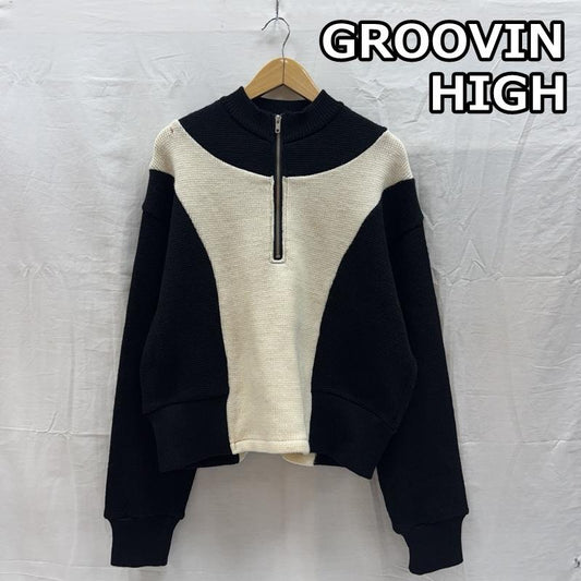 古着 USED ニット、セーター 長袖 Groovin High グルービンハイ ハーフジップ TALON モックネック ニット セーター L メンズ USED 古着 中古 50168960
