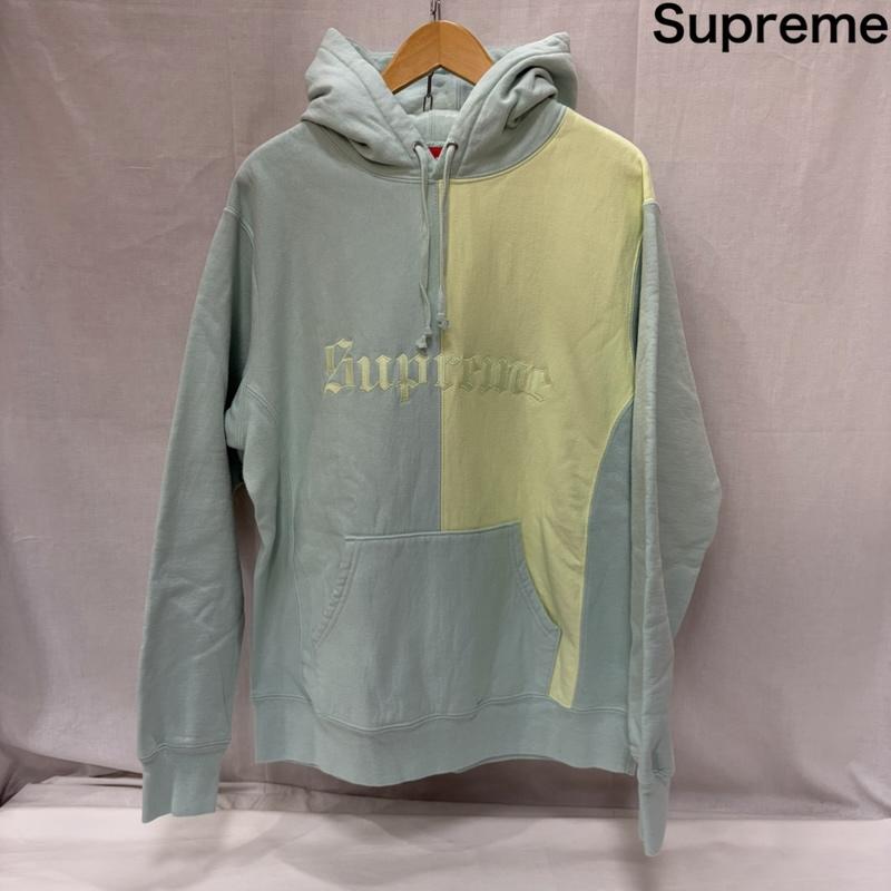 シュプリーム Supreme パーカー 長袖 17AW Split Old English Hooded Sweatshirt パーカー L ロゴ、文字 水色 / ライトブルー / X アイボリー / アイボリー / メンズ USED 古着 中古 50168962