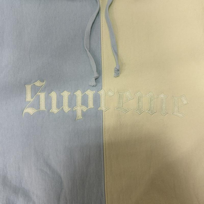シュプリーム Supreme パーカー 長袖 17AW Split Old English Hooded Sweatshirt パーカー L ロゴ、文字 水色 / ライトブルー / X アイボリー / アイボリー / メンズ USED 古着 中古 50168962