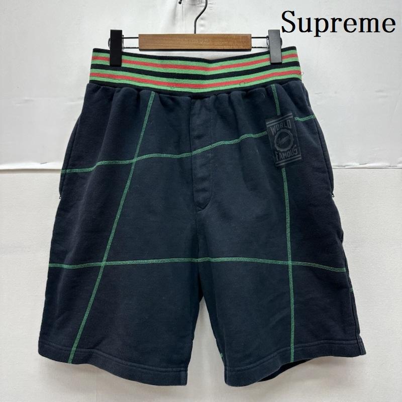 シュプリーム Supreme パンツ ショートパンツ WORLD FAMOUS ステッチワーク スウェット ショーツ ハーフ パンツ M 黒 / ブラック / black メンズ USED 古着 中古 50168968