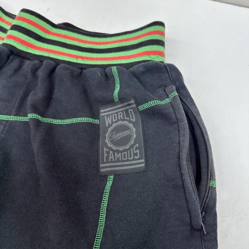 シュプリーム Supreme パンツ ショートパンツ WORLD FAMOUS ステッチワーク スウェット ショーツ ハーフ パンツ M 黒 / ブラック / black メンズ USED 古着 中古 50168968