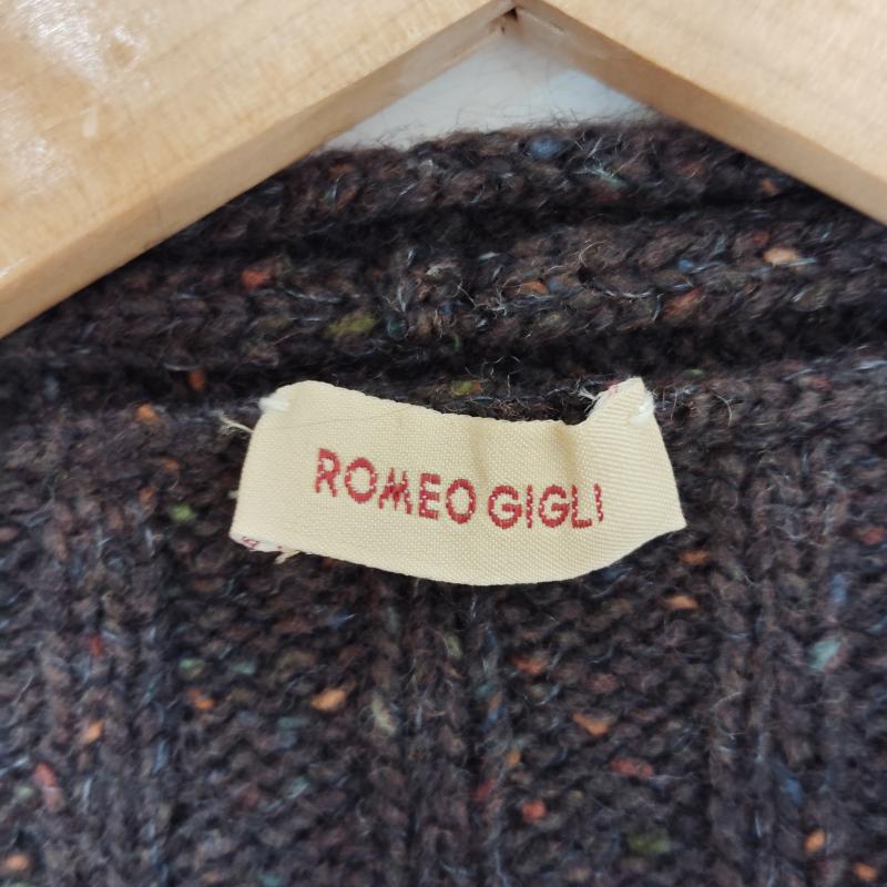 ロメオジリ ROMEO GIGLI ニット、セーター 長袖 カーディガン ジャケット フルジップ リブ ニット MADE IN ITALY イタリア製 - 茶 / ブラウン / brown メンズ USED 古着 中古 50168969