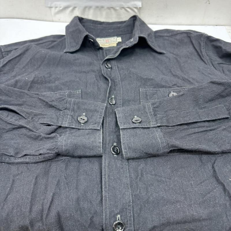 バズリクソンズ Buzz Rickson s シャツ、ブラウス 長袖 WILLIAM GIBSON COLLECTION ブラック シャンブレー ワーク シャツ BR29143 - 黒 / ブラック / black メンズ USED 古着 中古 50168970