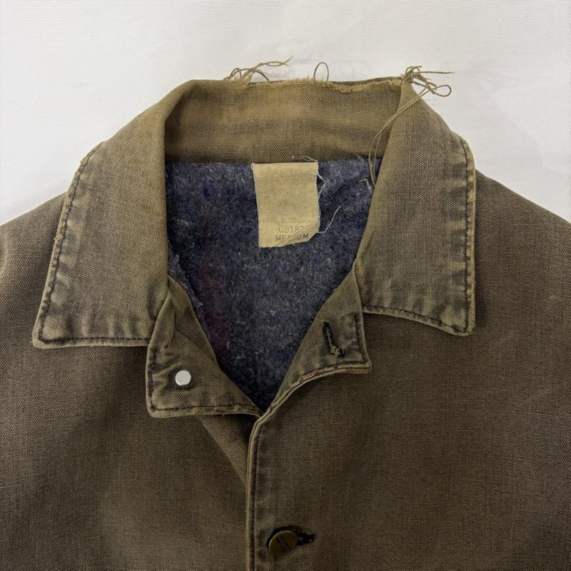 カーハート Carhartt ジャケット、上着 ジャケット、ブレザー 80s 90s CB182 ヴィンテージ フェード加工 ブランケット ミシガン チョアコート カバーオール M ロゴ、文字 茶 / ブラウン / brown メンズ USED 古着 中古 50168971