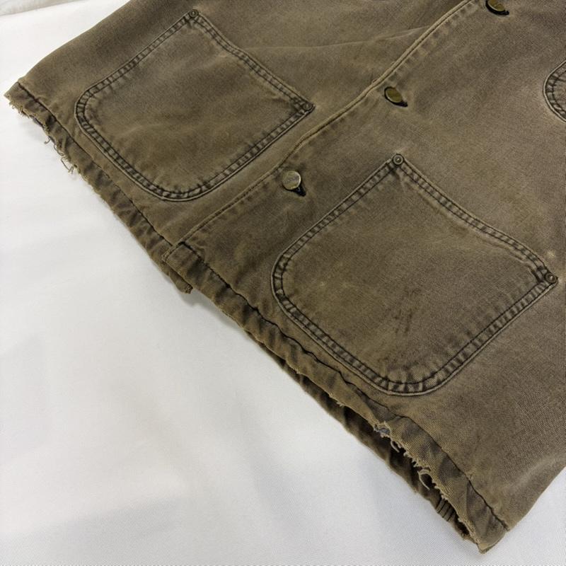 カーハート Carhartt ジャケット、上着 ジャケット、ブレザー 80s 90s CB182 ヴィンテージ フェード加工 ブランケット ミシガン チョアコート カバーオール M ロゴ、文字 茶 / ブラウン / brown メンズ USED 古着 中古 50168971