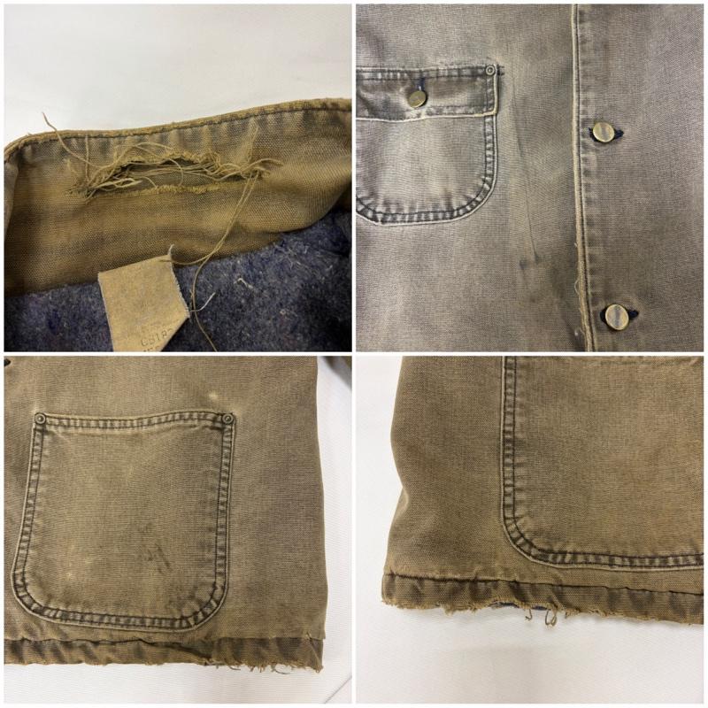 カーハート Carhartt ジャケット、上着 ジャケット、ブレザー 80s 90s CB182 ヴィンテージ フェード加工 ブランケット ミシガン チョアコート カバーオール M ロゴ、文字 茶 / ブラウン / brown メンズ USED 古着 中古 50168971