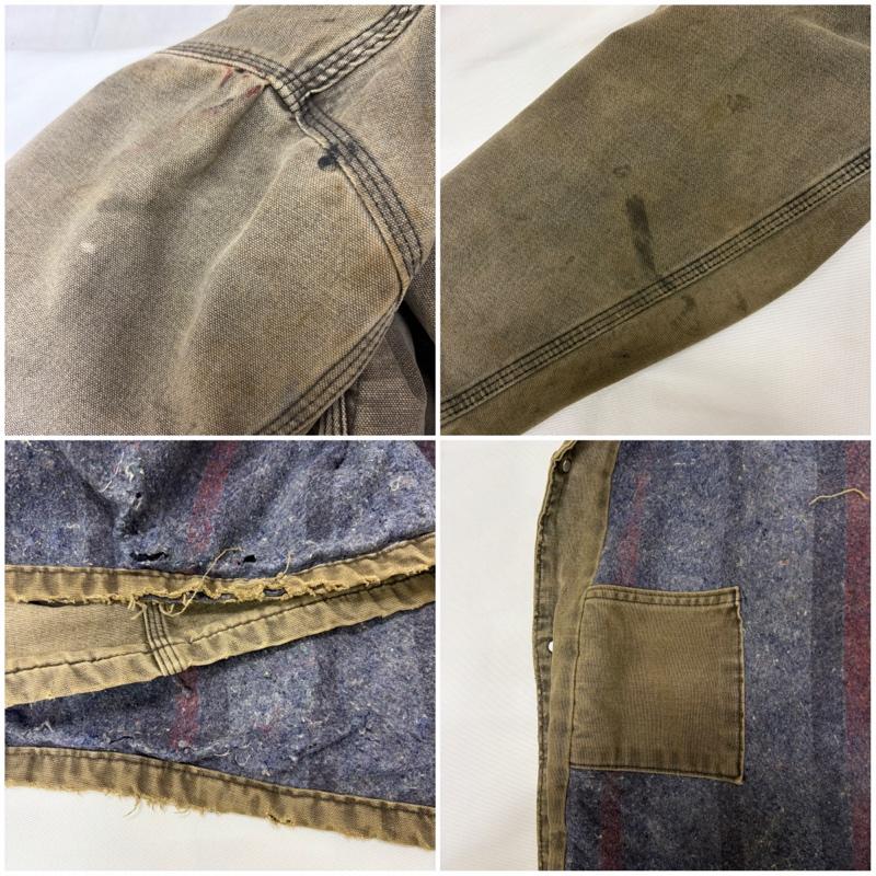 カーハート Carhartt ジャケット、上着 ジャケット、ブレザー 80s 90s CB182 ヴィンテージ フェード加工 ブランケット ミシガン チョアコート カバーオール M ロゴ、文字 茶 / ブラウン / brown メンズ USED 古着 中古 50168971