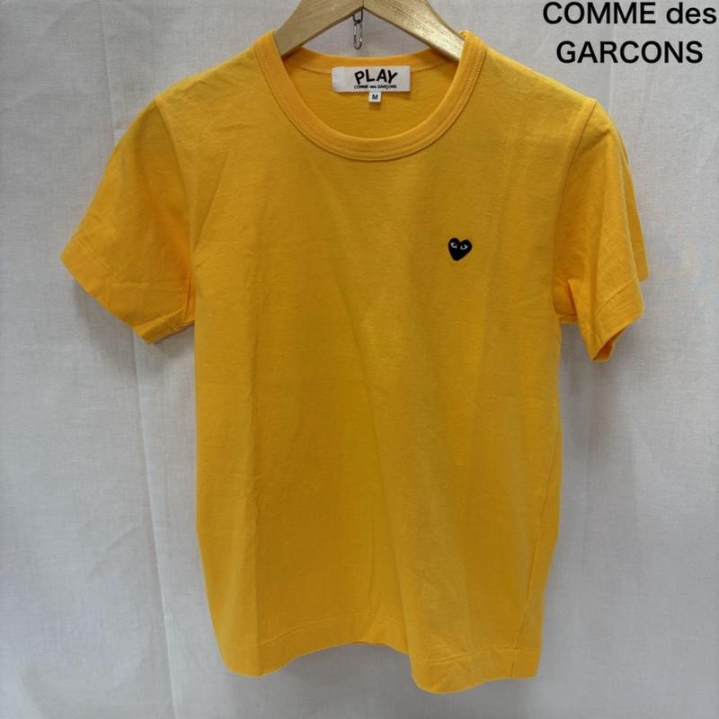 プレイコムデギャルソン PLAY COMME des GARCONS Tシャツ 半袖 ハートロゴ 刺繍 クルーネック Tシャツ M ロゴ、文字 黄 / イエロー / yellow メンズ USED 古着 中古 50168983