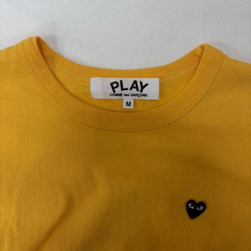 プレイコムデギャルソン PLAY COMME des GARCONS Tシャツ 半袖 ハートロゴ 刺繍 クルーネック Tシャツ M ロゴ、文字 黄 / イエロー / yellow メンズ USED 古着 中古 50168983